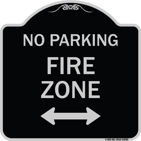 Signmission Fire Lane with Bidirectional Arrow Heavy-Gauge Aluminum Architectural Sign, 18" x 18", BS-1818-23990 A-DES-BS-1818-23990